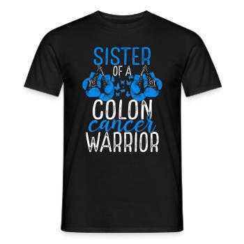Sister Colon Cancer Awareness Sibling Twin - Men's T-Shirt - black - Front - AI Model Male 178 light (178cm)