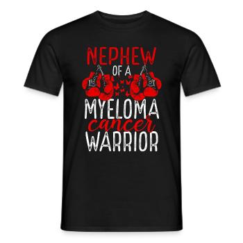 Nephew Myeloma Cancer Awareness Aunt Uncle - Men's T-Shirt - black - Front - AI Model Male 178 light (178cm)