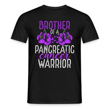 Frère Frère et sœur Frère et sœur Sensibilisation au cancer du pancréas Jumeau - T-shirt homme - noir - Devant - AI Model Male 178 light (178cm)