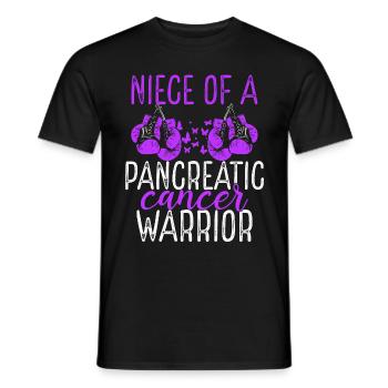 Niece Pancreatic Cancer Awareness Aunt Uncle - Men's T-Shirt - black - Front - AI Model Male 178 light (178cm)