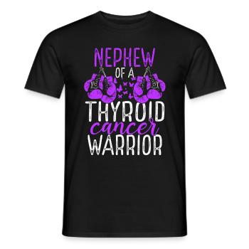 Nephew Thyroid Cancer Awareness Aunts Uncle - Men's T-Shirt - black - Front - AI Model Male 178 light (178cm)