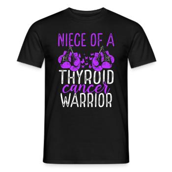 Niece Thyroid Cancer Awareness Aunt Uncle - Men's T-Shirt - black - Front - AI Model Male 178 light (178cm)