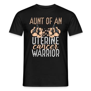 Aunt Uterine Cancer Awareness Niece Nephew - Men's T-Shirt - black - Front - AI Model Male 178 light (178cm)
