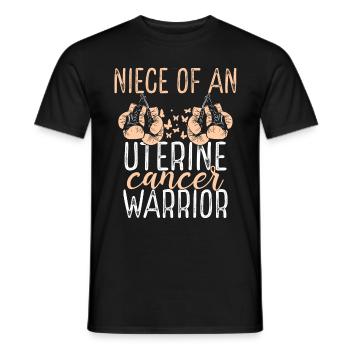Niece Uterine Cancer Awareness Aunt Uncle - Men's T-Shirt - black - Front - AI Model Male 178 light (178cm)
