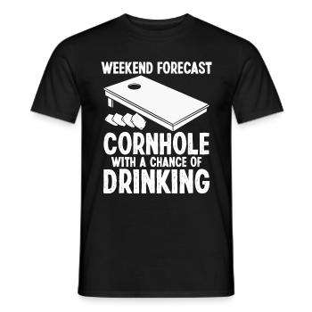 Cornhole Player Prévision de consommation de bière Corn hole - T-shirt homme - noir - Devant - AI Model Male 178 light (178cm)