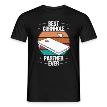 Cornhole Player Meilleur partenaire Cornhole jamais lancé - T-shirt homme - noir - Devant - AI Model Male 178 light (178cm)