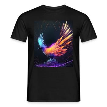 Geometrisch Phönix Vogel Polygon Abstrakt Mystisch - Männer T-Shirt - Schwarz - Vorne - AI Model Male 178 light (178cm)