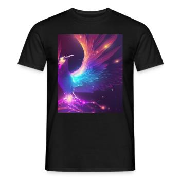 Geometrisch Phönix Vogel Polygon Abstrakt Mystisch - Männer T-Shirt - Schwarz - Vorne - AI Model Male 178 light (178cm)