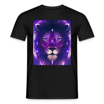 Geometric Leo Polygon Abstract Mystical - Men's T-Shirt - black - Front - AI Model Male 178 light (178cm)
