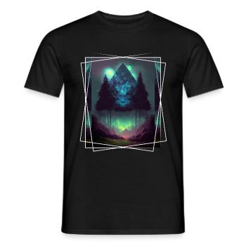 Geometric Nature Trance Polygon Abstract Mystical - Men's T-Shirt - black - Front - AI Model Male 178 light (178cm)