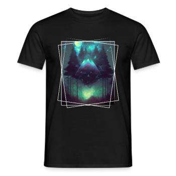 Geometric Nature Trance Polygon Abstract Mystical - Men's T-Shirt - black - Front - AI Model Male 178 light (178cm)