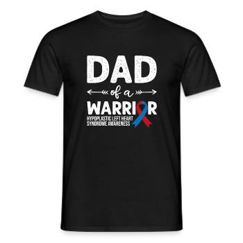 Papa d’un guerrier, Ruban rouge et bleu HLHS Sensibilisation - T-shirt homme - noir - Devant - AI Model Male 178 light (178cm)