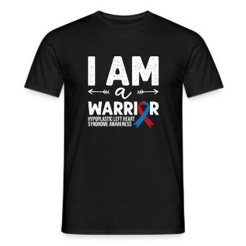 Je suis un guerrier, Ruban rouge et bleu HLHS Sensibilisation - T-shirt homme - noir - Devant - AI Model Male 178 light (178cm)