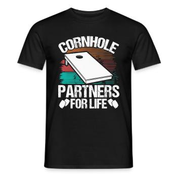 Cornhole Player Cornhole Partners for Life Toss - Men's T-Shirt - black - Front - AI Model Male 178 light (178cm)