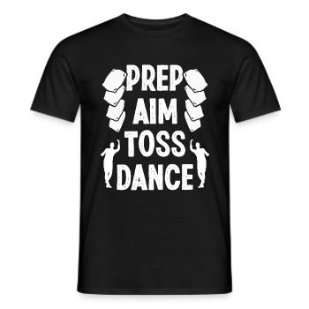 Cornhole Player Prep Aim Toss Dance Drinking Toss - Männer T-Shirt - Schwarz - Vorne - AI Model Male 178 light (178cm)
