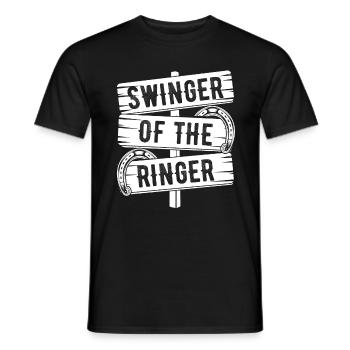 Jeu de lancer en fer à cheval Échangiste du lancer de sonneur - T-shirt homme - noir - Devant - AI Model Male 178 light (178cm)