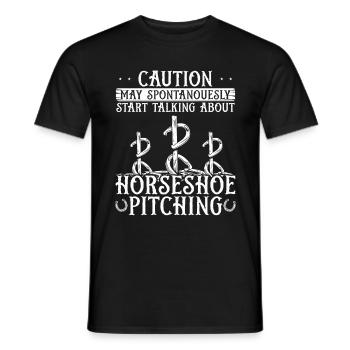 Horseshoe Pitching Game Caution start talking Toss - Männer T-Shirt - Schwarz - Vorne - AI Model Male 178 light (178cm)