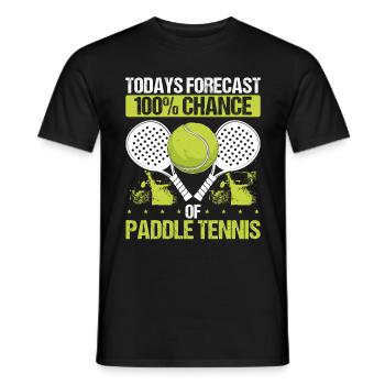 Paddle Tennis Player Todays 100% Chance of Paddle - Männer T-Shirt - Schwarz - Vorne - AI Model Male 178 light (178cm)