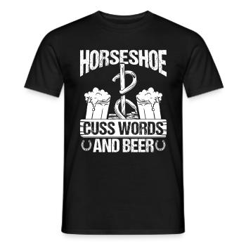 Horseshoe Pitching Game Drinking Beer Tosser - Men's T-Shirt - black - Front - AI Model Male 178 light (178cm)