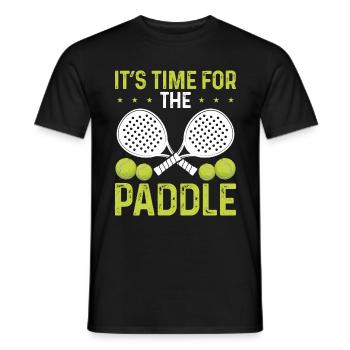 Joueur de paddle tennis Son heure pour le PaddlePaddle - T-shirt homme - noir - Devant - AI Model Male 178 light (178cm)