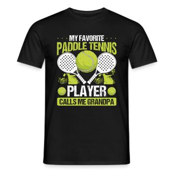 Joueur de paddle-tennis Mon préféré m’appelle grand-père - T-shirt homme - noir - Devant - AI Model Male 178 light (178cm)