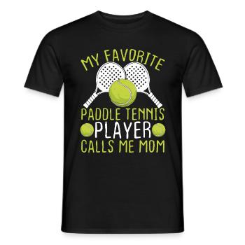 Joueur de paddle-tennis Mon joueur préféré moi maman - T-shirt homme - noir - Devant - AI Model Male 178 light (178cm)