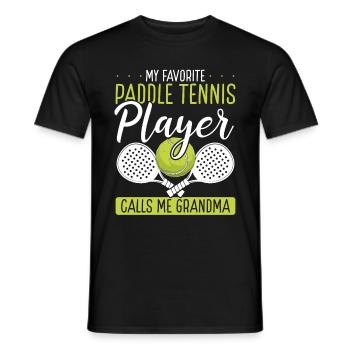 Joueur de paddle-tennis Mon préféré m’appelle grand-mère - T-shirt homme - noir - Devant - AI Model Male 178 light (178cm)