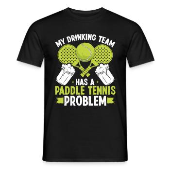 Joueur de paddle-tennis Mon équipe de buveurs de bière - T-shirt homme - noir - Devant - AI Model Male 178 light (178cm)