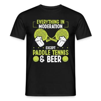 Joueur de paddle-tennis Équipe de paddle à boire de la bière - T-shirt homme - noir - Devant - AI Model Male 178 light (178cm)