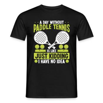 Joueur de paddle-tennis Je plaisante, je n’en ai aucune idée - T-shirt homme - noir - Devant - AI Model Male 178 light (178cm)