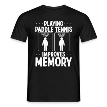 Paddle Tennis Player Funny Improves Memory Paddle - Männer T-Shirt - Schwarz - Vorne - AI Model Male 178 light (178cm)