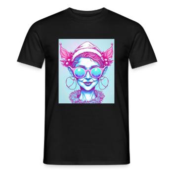 Weihnachten Fee Elfe Neon Abstrakt Sonnenbrille - Männer T-Shirt - Schwarz - Vorne - AI Model Male 178 light (178cm)