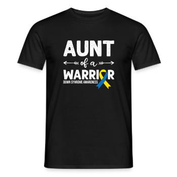 Aunt Of A Warrior, Schleife Downsyndrom - Männer T-Shirt - Schwarz - Vorne - AI Model Male 178 light (178cm)
