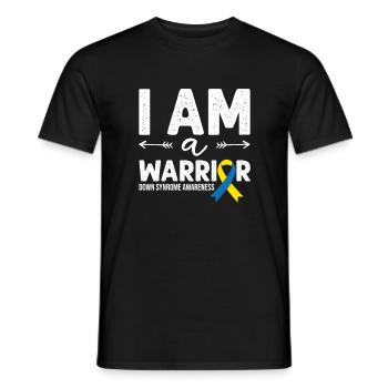 I Am A Warrior, Schleife Downsyndrom - Männer T-Shirt - Schwarz - Vorne - AI Model Male 178 light (178cm)