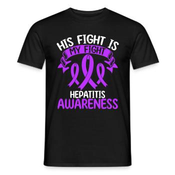 Autoimmune Hepatitis Ribbon His Fight is my Fight - Männer T-Shirt - Schwarz - Vorne - AI Model Male 178 light (178cm)