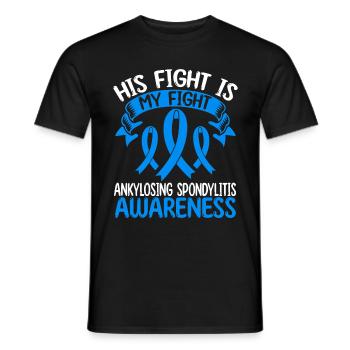 Spondylarthrite ankylosante Son combat est mon combat - T-shirt homme - noir - Devant - AI Model Male 178 light (178cm)