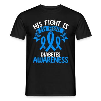 Diabetes Ribbon Month His Fight is my Fight - Männer T-Shirt - Schwarz - Vorne - AI Model Male 178 light (178cm)