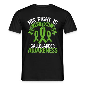 Gallbladder Ribbon Month His Fight is my Fight - Männer T-Shirt - Schwarz - Vorne - AI Model Male 178 light (178cm)