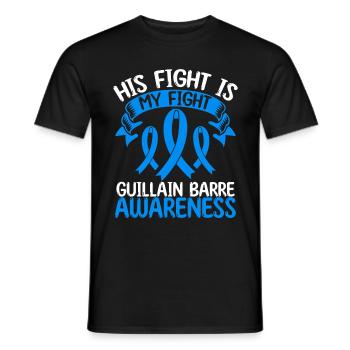 Guillain Barre Ribbon Month His Fight is my Fight - Men's T-Shirt - black - Front - AI Model Male 178 light (178cm)