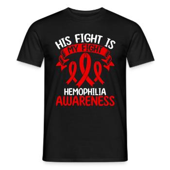 Mois du ruban de l’hémophilie Son combat est mon combat - T-shirt homme - noir - Devant - AI Model Male 178 light (178cm)