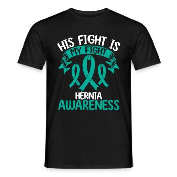Hernia Ribbon Month His Fight is my Fight - Men's T-Shirt - black - Front - AI Model Male 178 light (178cm)