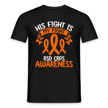 RSD CRPS Ribbon Month His Fight is my Fight - Men's T-Shirt - black - Front - AI Model Male 178 light (178cm)