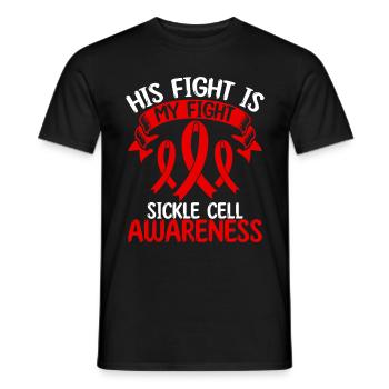 Mois du ruban drépanocytaire Son combat est mon combat - T-shirt homme - noir - Devant - AI Model Male 178 light (178cm)