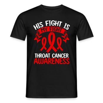 Throat Cancer Ribbon Month His Fight is my Fight - Männer T-Shirt - Schwarz - Vorne - AI Model Male 178 light (178cm)