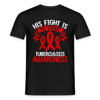 Mois du ruban contre la tuberculose Son combat est mon combat - T-shirt homme - noir - Devant - AI Model Male 178 light (178cm)