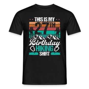 27 Year Old Hiking Men Mountain Climbing Nature - Männer T-Shirt - Schwarz - Vorne - AI Model Male 178 light (178cm)