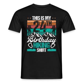 24 Year Old Hiking Men Mountain Climbing Nature - Männer T-Shirt - Schwarz - Vorne - AI Model Male 178 light (178cm)