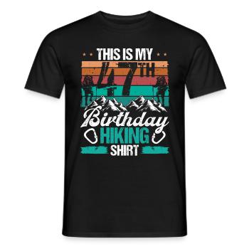 47 Year Old Hiking Men Mountain Climbing Nature - Männer T-Shirt - Schwarz - Vorne - AI Model Male 178 light (178cm)