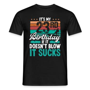 23 Year Old Kitesurfer Funny Kiteboarder Humor - Men's T-Shirt - black - Front - AI Model Male 178 light (178cm)