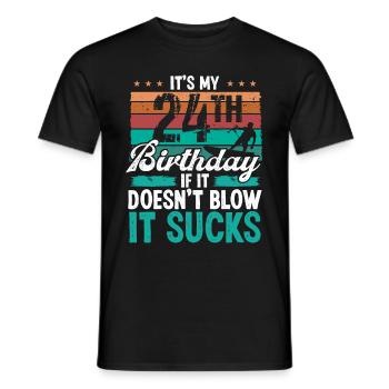 24 Year Old Kitesurfer Funny Kiteboarder Humor - Männer T-Shirt - Schwarz - Vorne - AI Model Male 178 light (178cm)